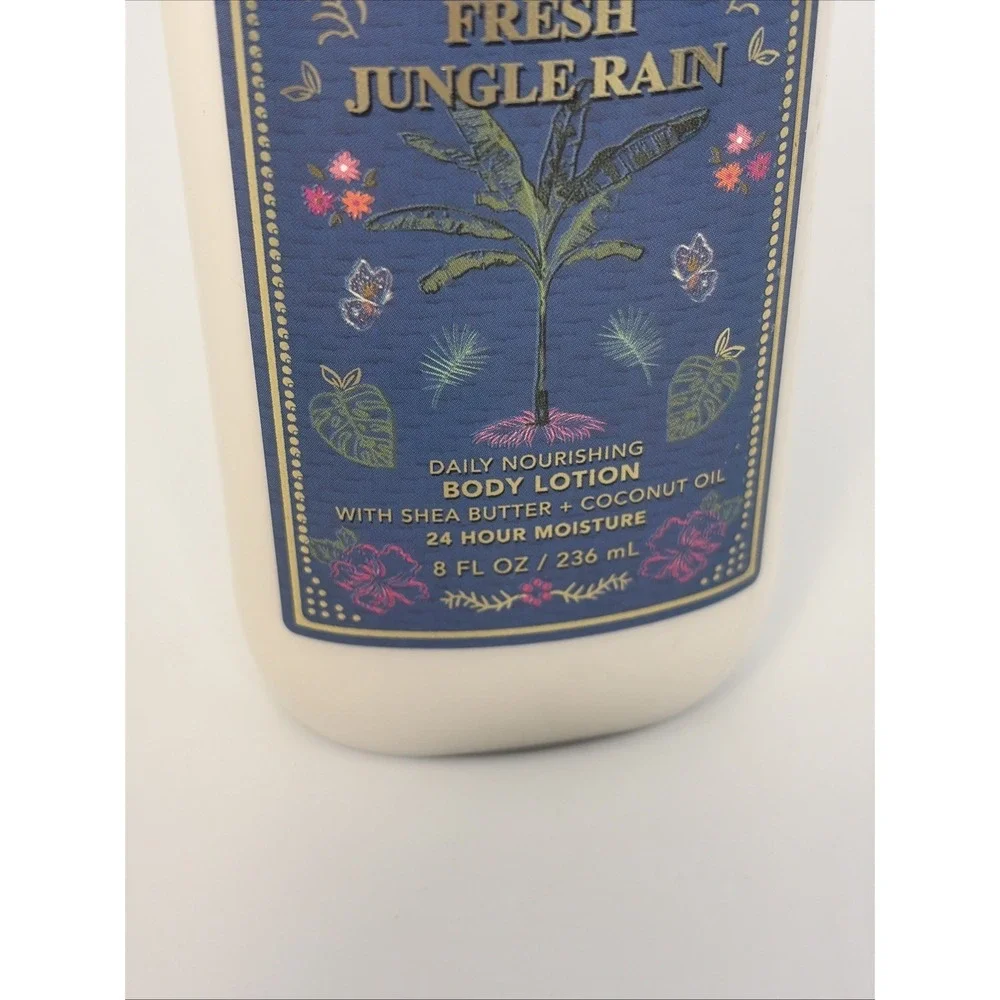 BATH & BODY WORKS FRESH JUNGLE RAIN LOTION CREAM‎ HAND 8 OZ SHEA BUTTER DAILY
